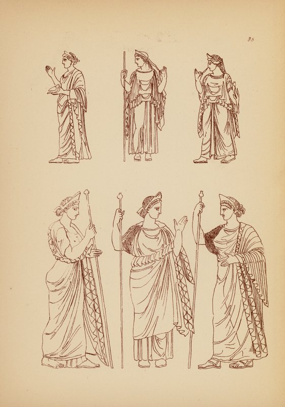 Fato de mulher da Grécia Antiga (litografia) de John Moyr Smith