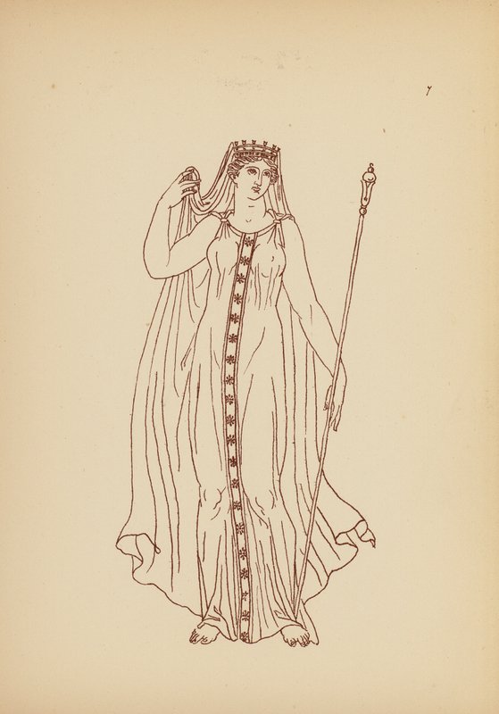 Fato de mulher da Grécia Antiga (litografia) de John Moyr Smith