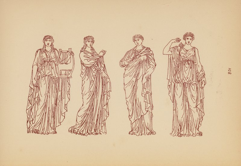 Fato de mulher da Grécia Antiga (litografia) de John Moyr Smith