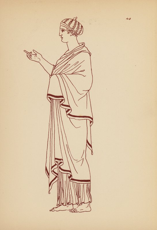 Fato de mulher da Grécia Antiga (litografia) de John Moyr Smith