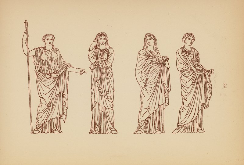 Fato de mulher da Grécia Antiga (litografia) de John Moyr Smith