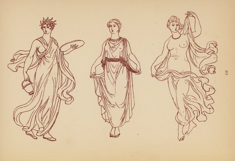 Fato de mulher da Grécia Antiga (litografia) de John Moyr Smith