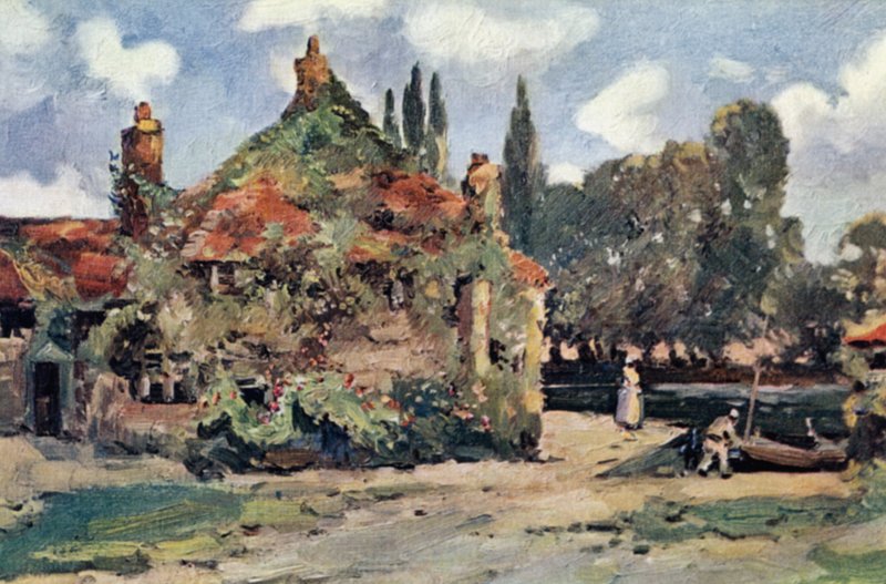 Pangbourne (lito colorido) de John Muirhead