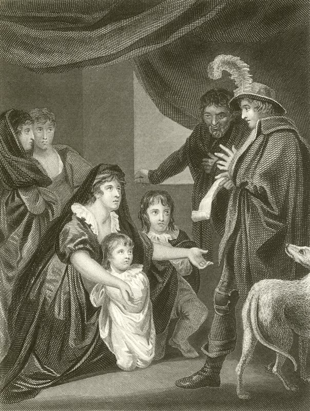 Lady Elizabeth Grey suplicando Edward IV para proteger seus filhos de John Opie