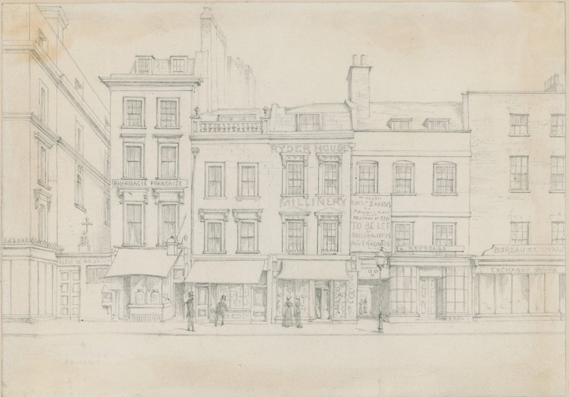 Cranbourne Street, mostrando a entrada do Tribunal de Ryder de John Phillipp Emslie
