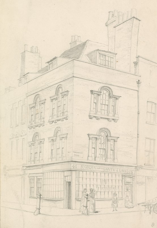 Casa na esquina da Red Lion Street e Theobalds Road, em frente à rua Conduit de Lamb, em Londres de John Phillipp Emslie