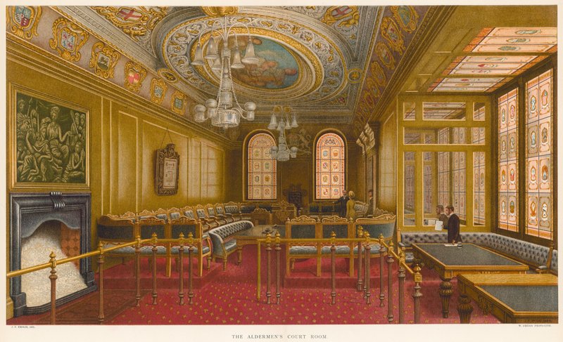 Sala dos Tribunais dos Vereadores, Guildhall, Londres de John Phillipp Emslie