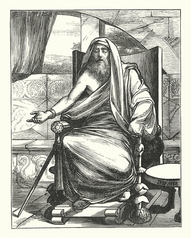 Capys, o vidente sem visão" (gravura) de John Reinhard Weguelin