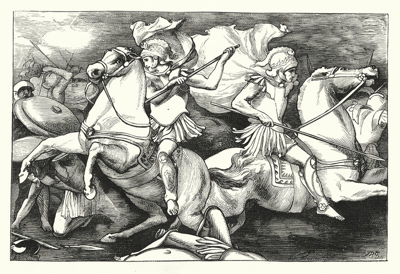 Os Grandes Irmãos Gémeos (gravura) de John Reinhard Weguelin