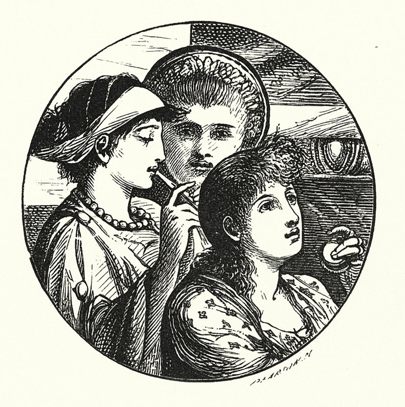 Os Menestréis (gravura) de John Reinhard Weguelin