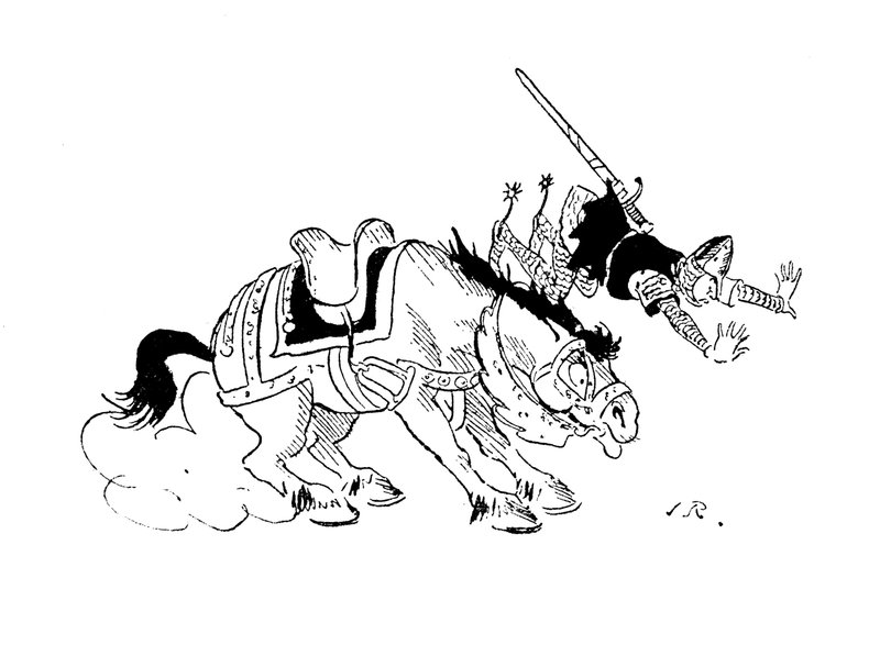 Cavaleiro normando caindo de seu cavalo de John Reynolds
