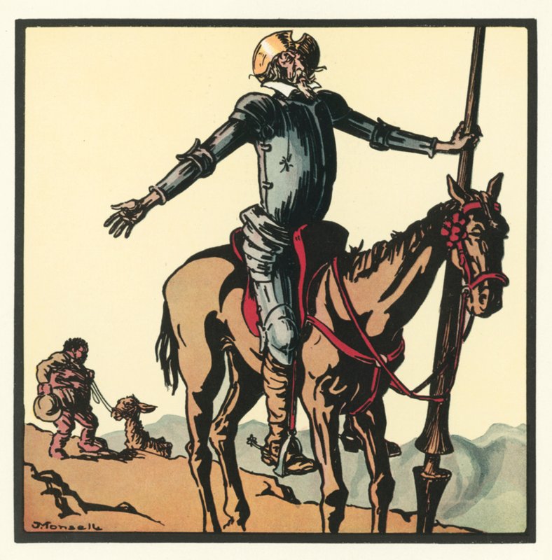 Kensington Rhymes: Dom Quixote (cor litho) de John Robert (after) Monsell