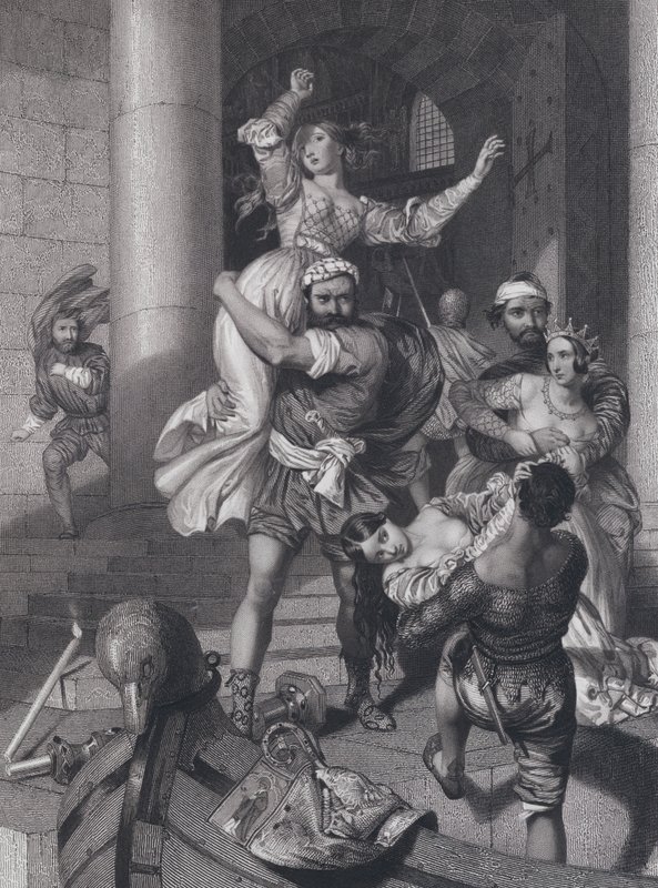 Sequestro das noivas venezianas (gravura) de John Rogers (after) Herbert