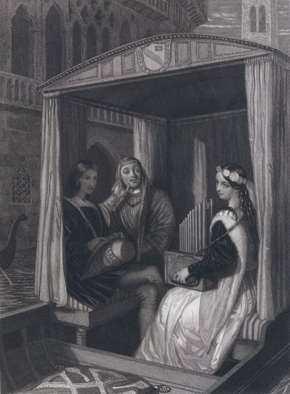 Lady Viola e os seus tutores (gravura) de John Rogers (after) Herbert