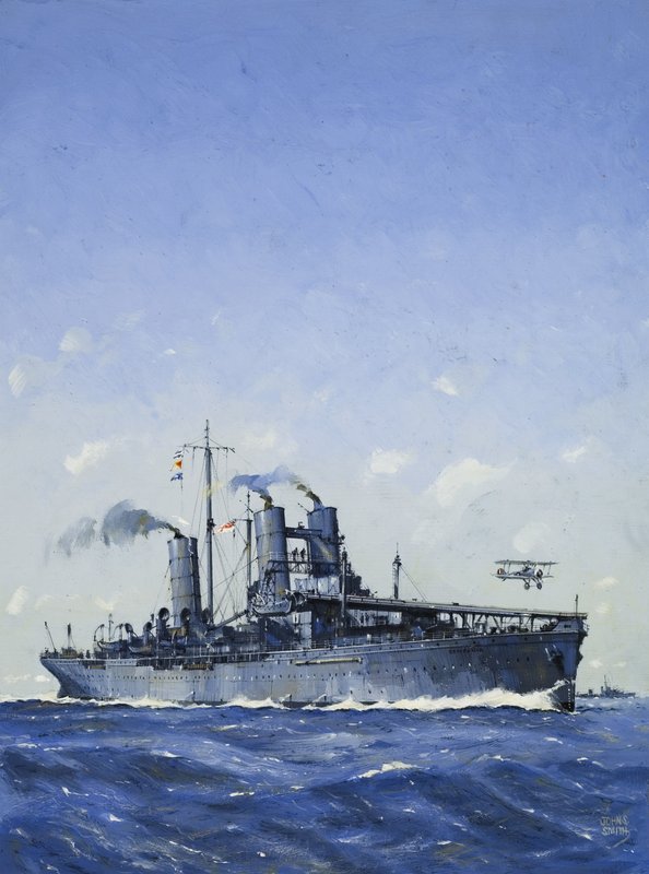 HMS Campania (guache sobre papel) de John S. Smith