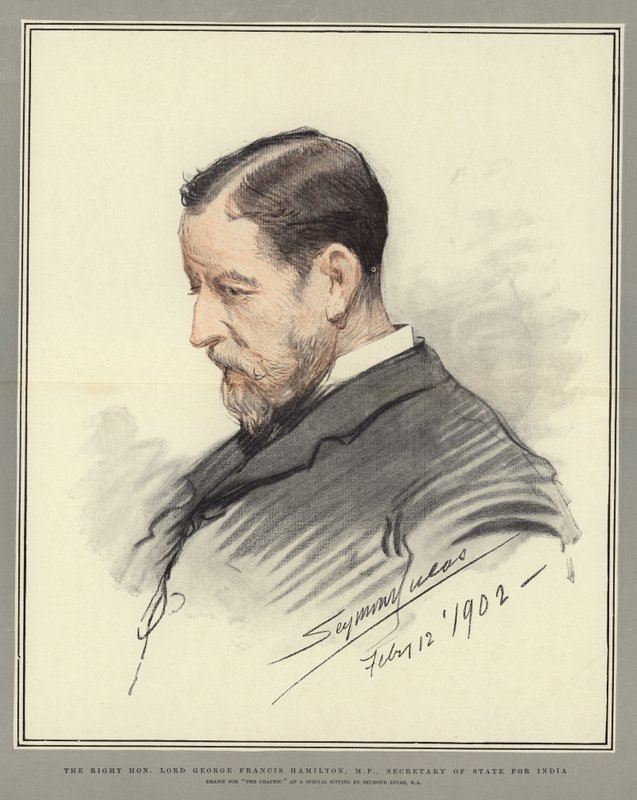 O Honrado Senhor Lord George Francis Hamilton, MP, Secretário de Estado da Índia de John Seymour Lucas