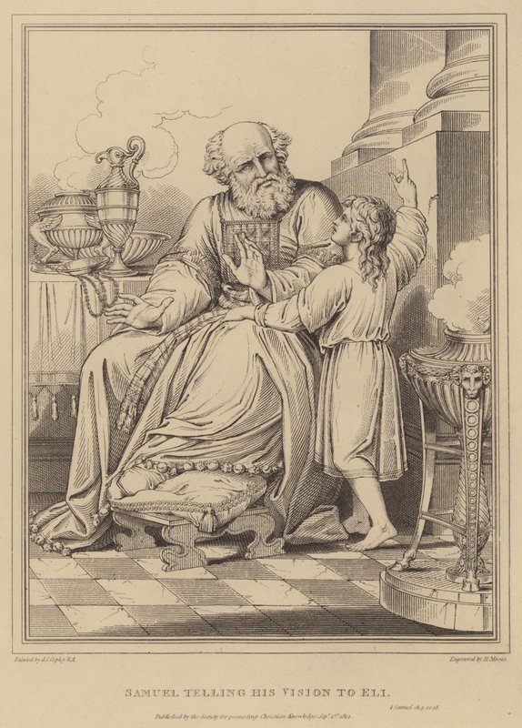 Samuel contando sua visão para Eli, 1 Samuel de John Singleton Copley