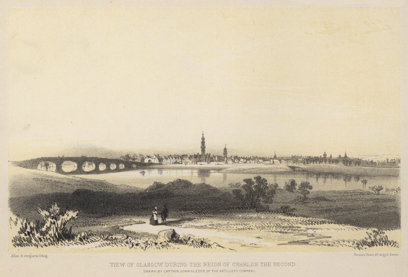 Vista de Glasgow durante o reinado de Carlos II de John Slezer