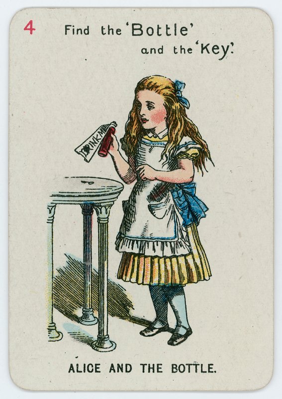 Alice e a garrafa de John Tenniel
