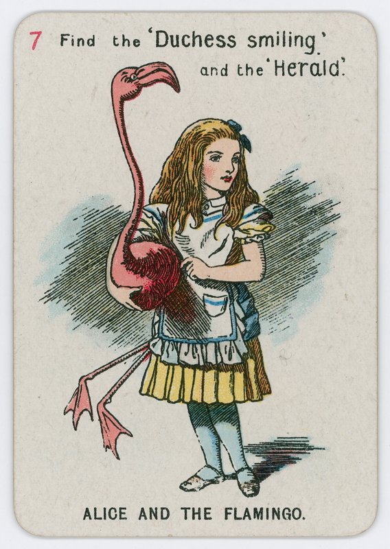 Alice e o flamingo de John Tenniel