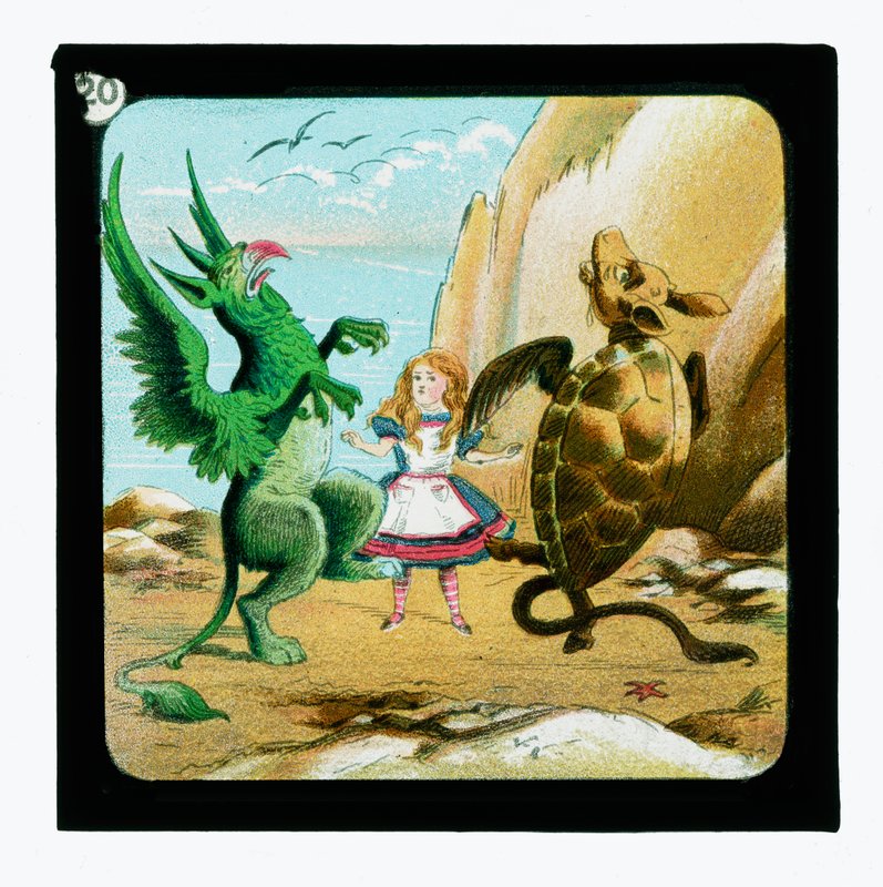 Alice no país das maravilhas, slides de lanternas coloridas de John Tenniel