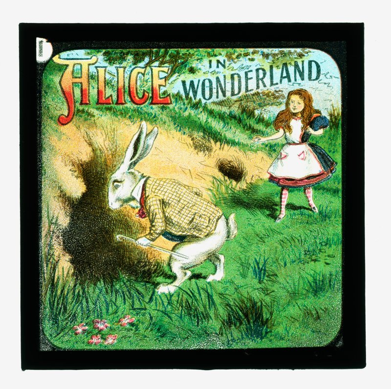 Alice no país das maravilhas, slides de lanternas coloridas de John Tenniel