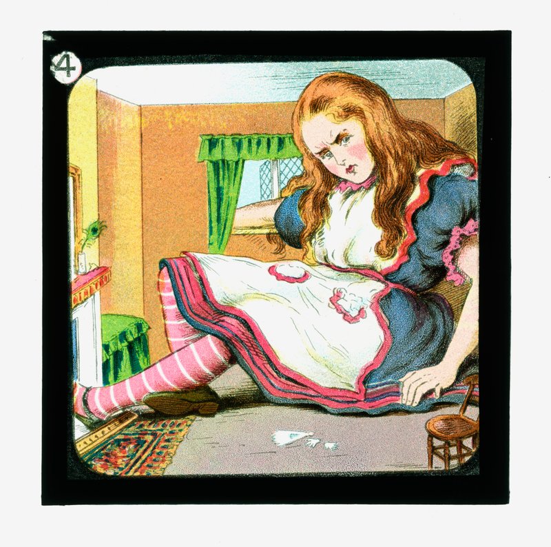 Alice no país das maravilhas, slides de lanternas coloridas de John Tenniel