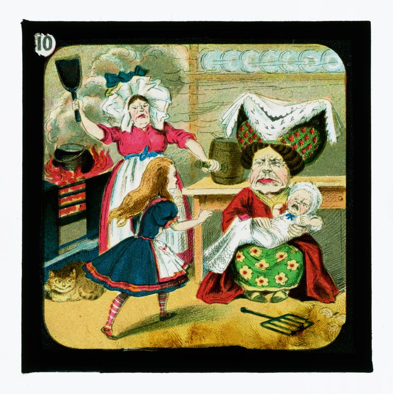 Alice no país das maravilhas, slides de lanternas coloridas de John Tenniel
