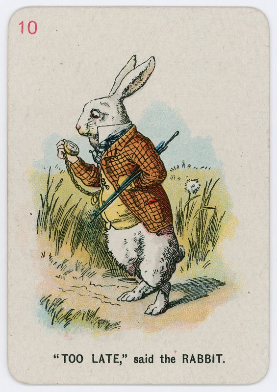 Tarde demais, disse o coelho de John Tenniel