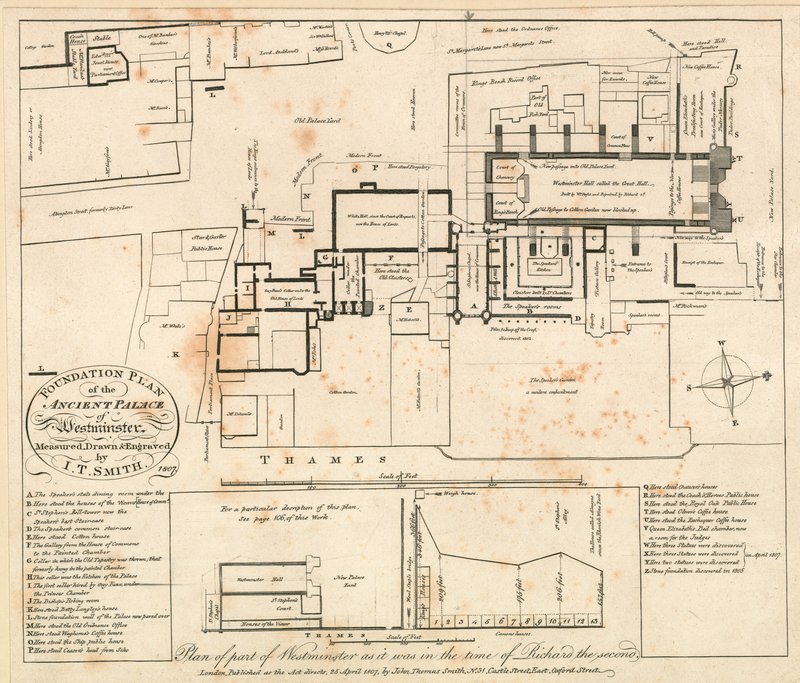 Plano de parte de Westminster como era no tempo de Ricardo II de John Thomas Smith