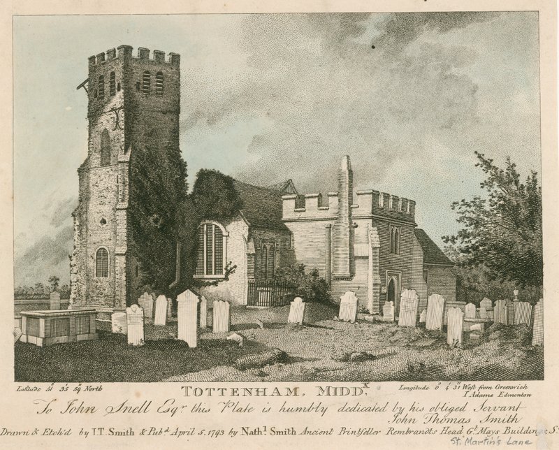 Igreja de Tottenham, Londres de John Thomas Smith