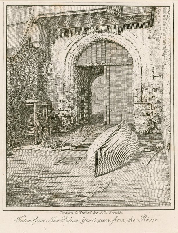 Portão de água, New Palace Yard, Palácio de Westminster de John Thomas Smith