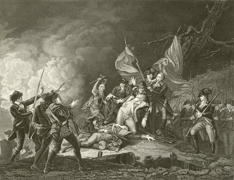 A morte do general Montgomery de John Trumbull