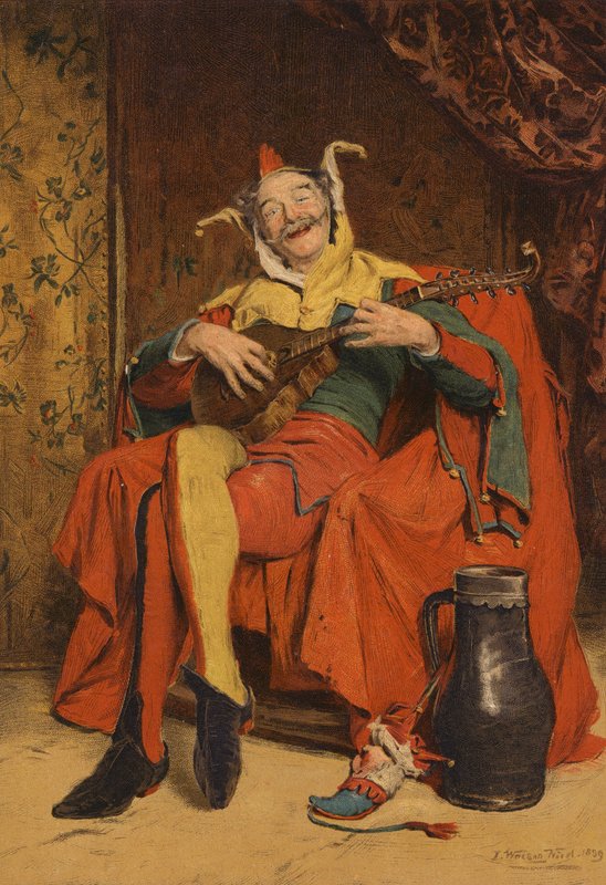 Um Improvisador (cromolitho) de John Watson Nicol