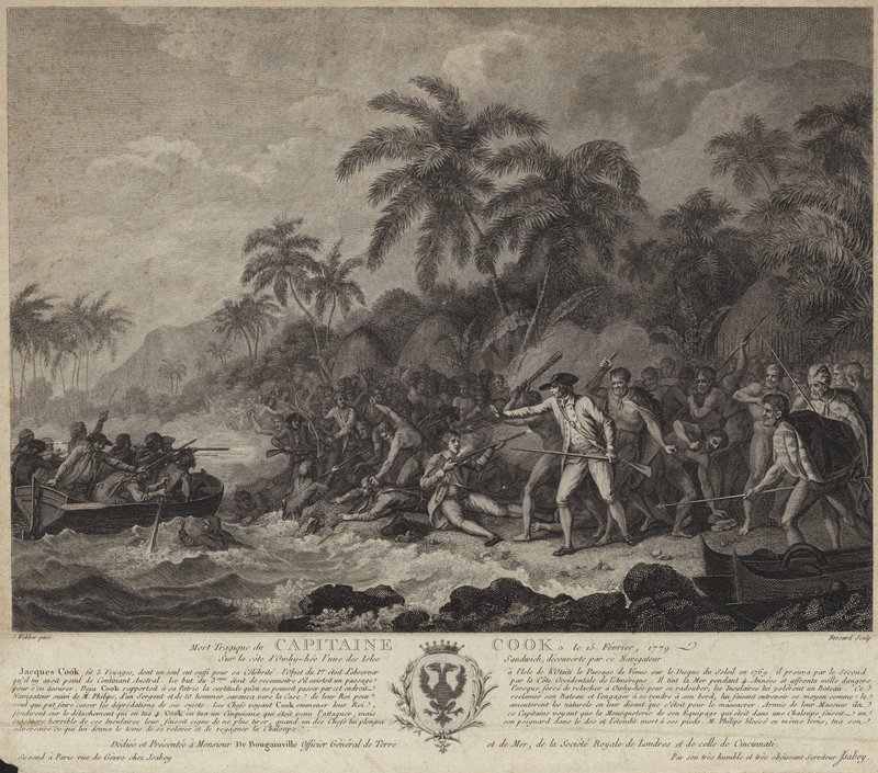 A morte trágica do capitão Cook de John Webber