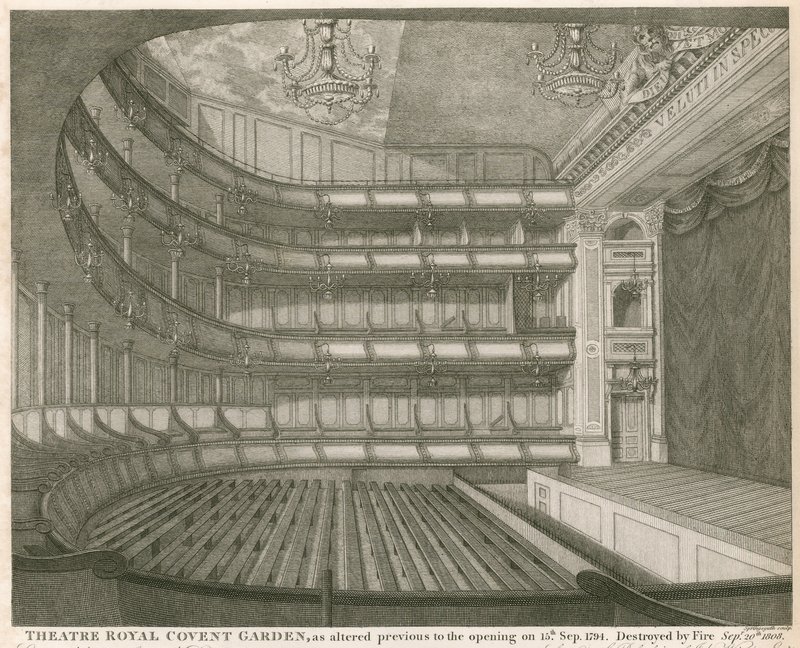 Theatre Royal, Covent Garden, Londres, alterado antes da inauguração em 15 de setembro de 1794 de John Winston