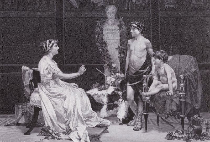 Cornelia, Mãe dos Gracchi (litho) de Jose Garnelo y Alda