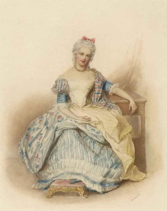 Retrato da Princesa Caroline Lobkowitz, nee Condessa Wrbna de Josef Nikolaus Kriehuber