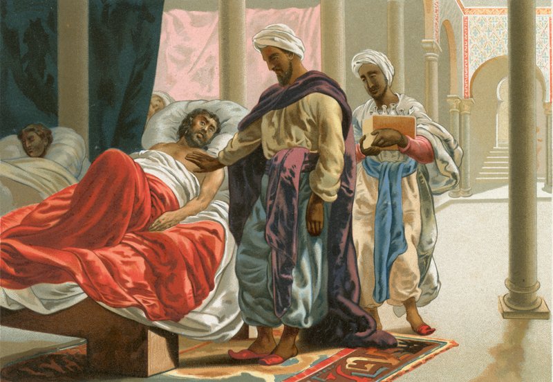 Abulassis no hospital em Córdoba de Josep or Jose Planella Coromina