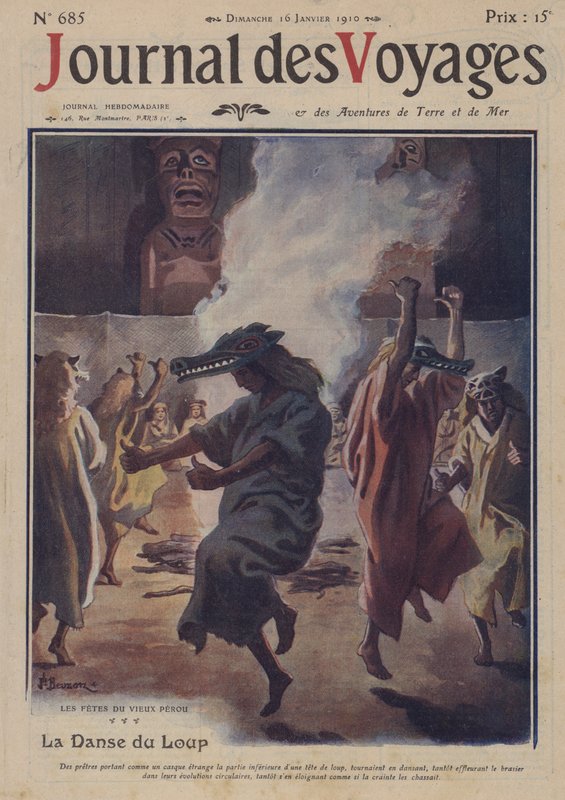 A dança do lobo, festival no antigo Peru de Joseph Charles after Beuzon