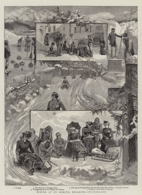 Inverno em St Moritz, Engadine, Suíça de Joseph Finnemore