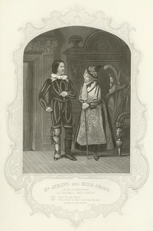 Sr. Atkins e Miss Cross (do TR Birmingham) como Grumio e Curtis, The Taming of the Shrew de Joseph Kenny Meadows