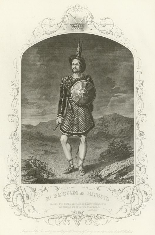 Mr Macready como Macbeth, Ato I, cena iii de Joseph Kenny Meadows