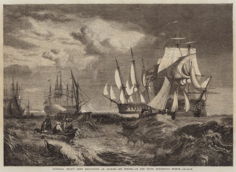 Tripulação do Barco Spithead recuperando uma âncora de Joseph Mallord William Turner