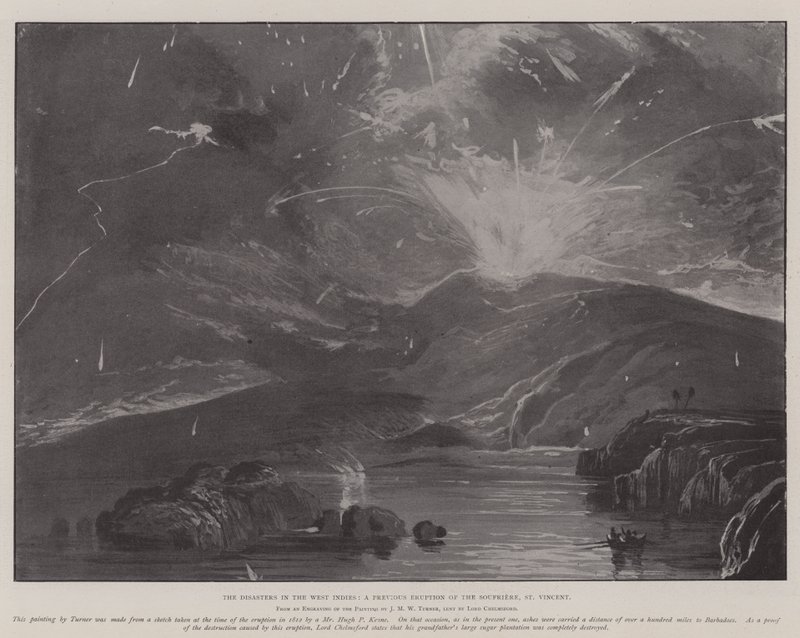 Os desastres nas Índias Ocidentais, uma erupção anterior do Soufriere, São Vicente de Joseph Mallord William Turner