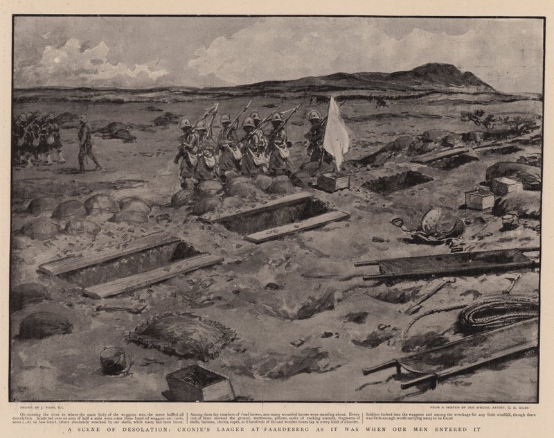 Uma cena de desolação, Laager de Cronje em Paardeberg como era quando nossos homens entraram nela de Joseph Nash