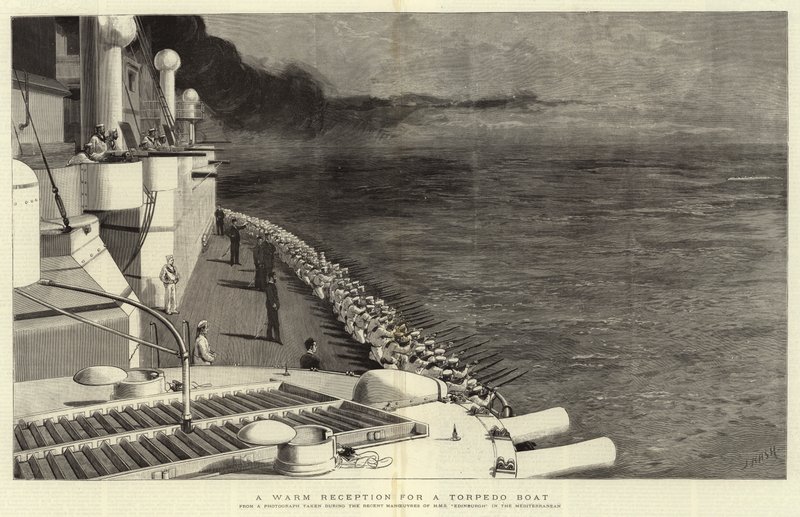 Uma recepção calorosa para um barco torpedo de Joseph Nash