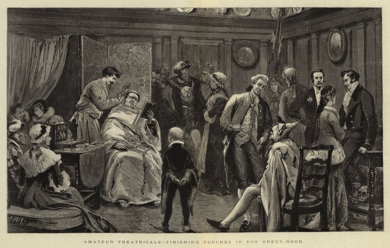 Theatricals amadores, toques finais na sala verde de Joseph Nash
