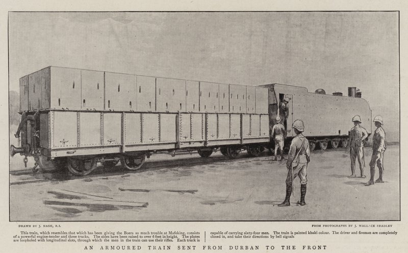 Um trem blindado enviado de Durban para a frente de Joseph Nash