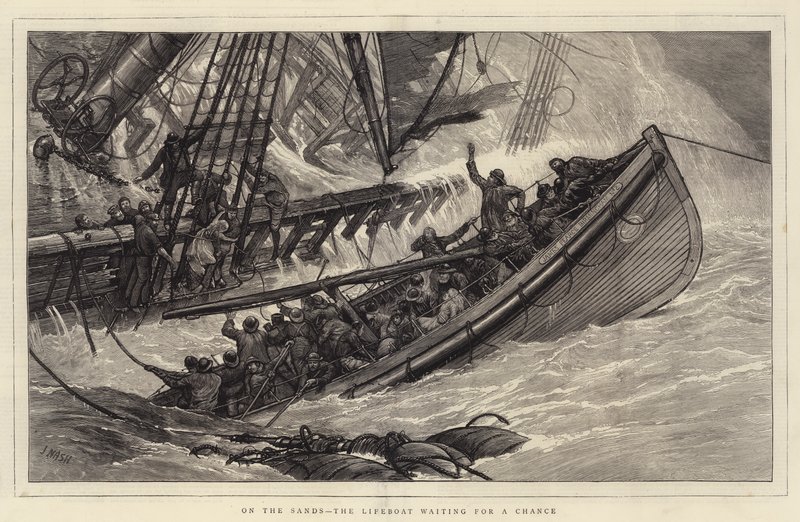 Na areia, o barco salva-vidas à espera de uma chance de Joseph Nash
